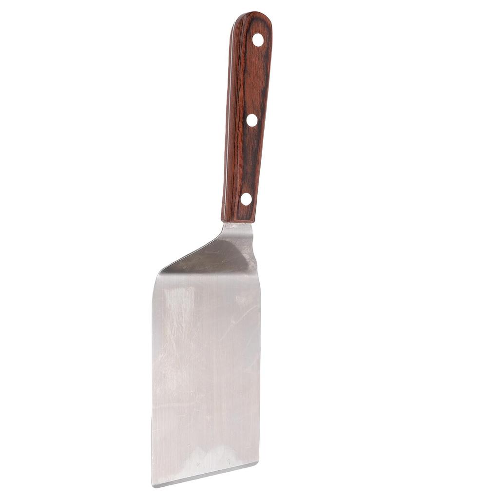 Frying Spatula Wood Handle Stainless Steel Multifunctional Shovel for Barbecue Grill Kitchen
