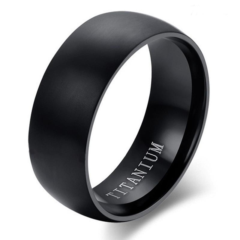 My Fine Jewelry Women's Silver 100% Titanium Rings Fashion Classic 8Mm Black Color Matte Engagement Anel Charm For Male Wedding Bands Gifts Wholesale