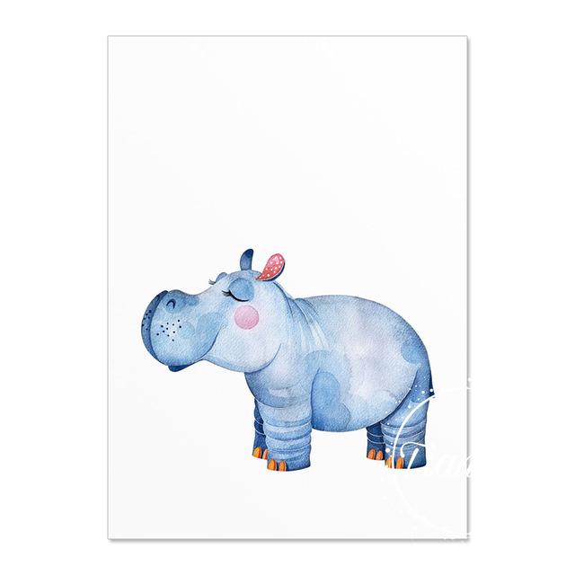 Baby Nursery Wall Poster Print Rainbow Animal Canvas Painting Nordic Wall Art Children Bedroom Wall Picture Kids Room Decor Art
