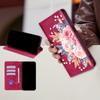 Flower Pattern Magnetic Leather Flip Wallet Case for iPhone 17 Pro Max 16 15 14 13 12 11 Pro Max 16 Plus Air Card Slots Holster