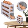 4 Layer Automatic Rolling Egg Holder Large Capacity Space Saving 30 Egg Container Plastic Egg Tray for Refrigerator Storage Box