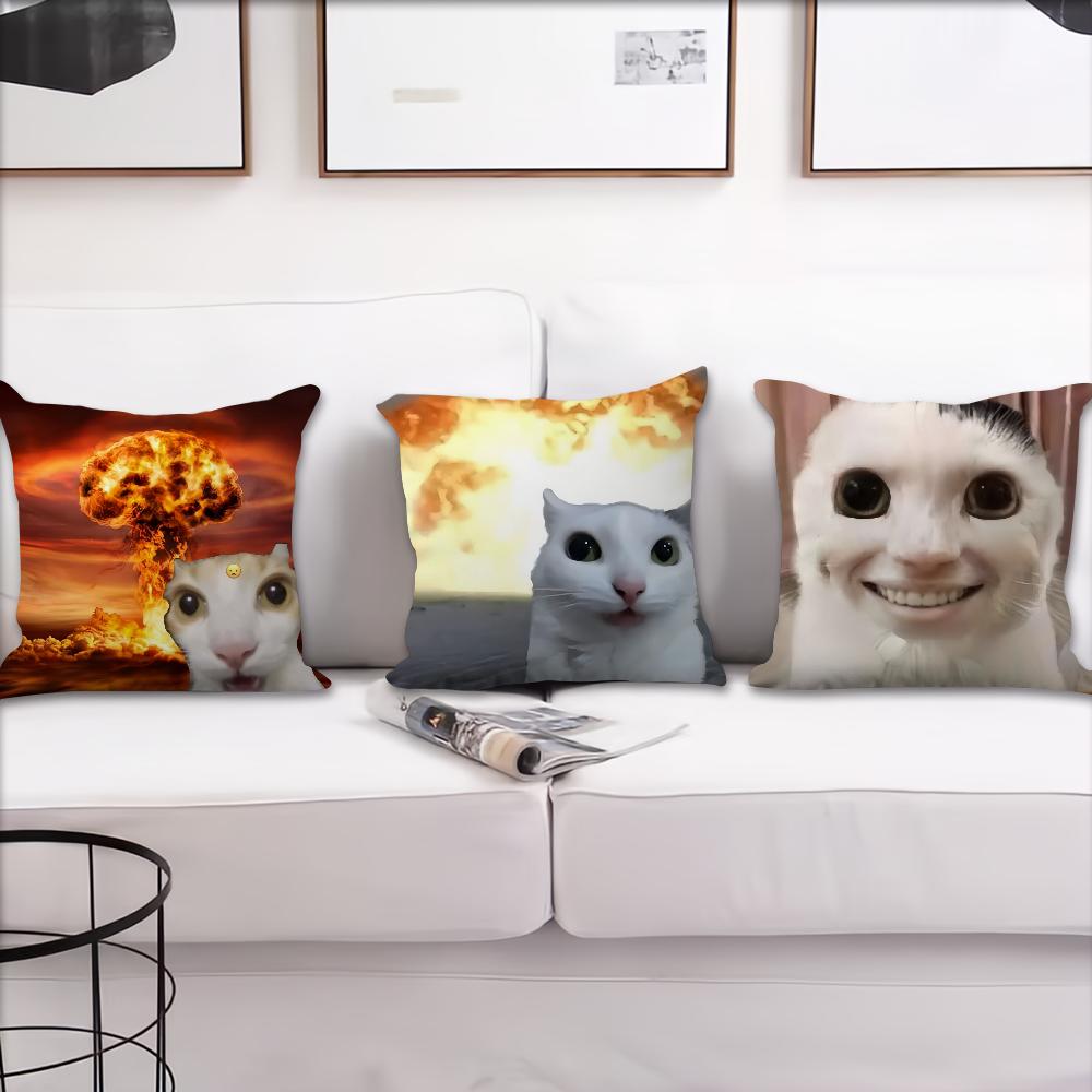 cushion cover Comfortable soft cat funny Pillow Case for Sofa meme Living Room Home office Decor and Protective Covers