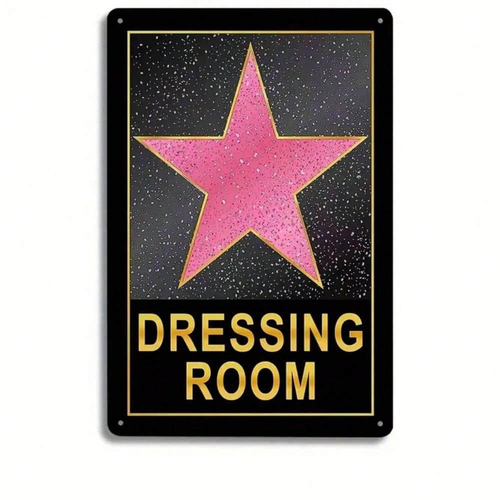 

Vintage Metal Tin Sign Dressing Room Decor Pink Star Poster Gift for Teen Girls 20x30cm разноцветный