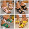 Fashion Summer Metal Buckle Women'S Slippers Open Toe Wedge Large Sandals Fashion Casual Outdoor Shoes