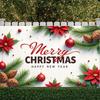 Party Backdrop Material Xmas Decoration Christmas Banner Poinsettia Design Festive Banner For Home Decoration Christmas Eve