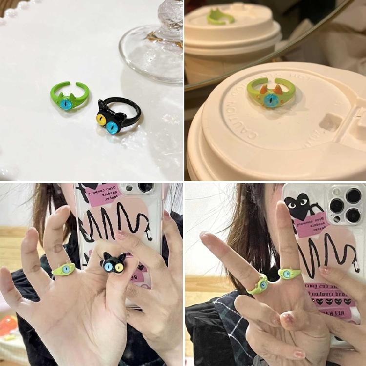 Harz Leichte Offene Ringe Kinder Monster Ring Tier Finger Katze Ring