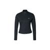 Einfarbiges Logo Slim Fit Stehkragen Langarmjacke Damenjacken Schwarz IB1999-010