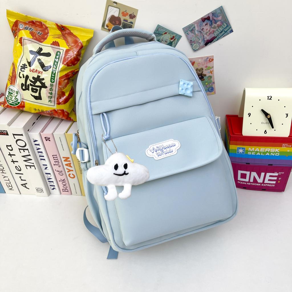 Schoolbag new high-value Japanese ins fresh and sweet macaron backpack girl student large-capacity backpack