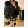 Großer Pelzkragen, Kleine Daunenjacke, Damen Winter Kordelzug Kurze Steppjacke