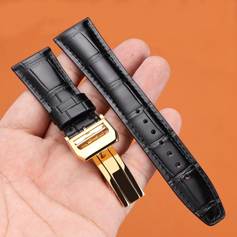 22mm 20mm Genuine Leather Alligator Texture Watch Band for IWC Portofino Men's Watch, Soft Comfortable Replacement Strap, Luxury