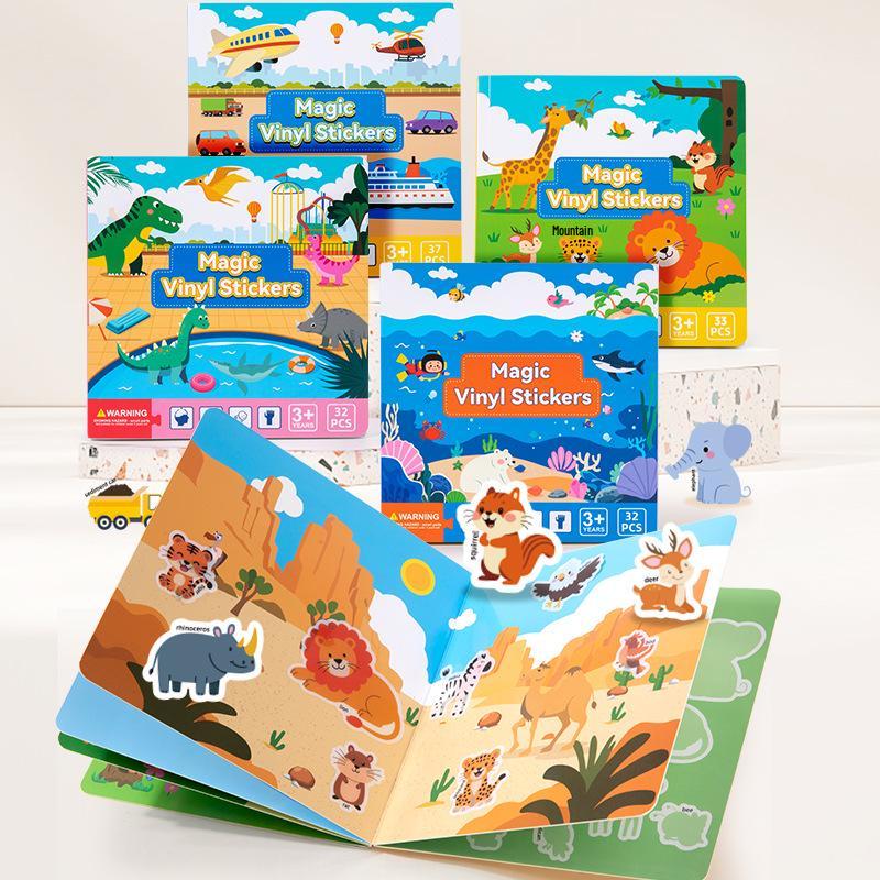 Interaktives magnetisches Puzzle- und Stickerbuch für Kleinkinder im Alter von 1-6 Jahren
