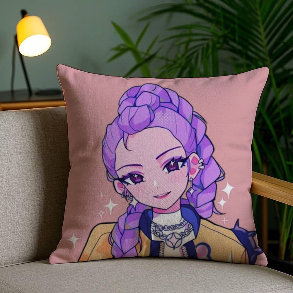 Anime Kpop D-Demon H-Hunters Pillow Case Sofa Short Plush Double-sided HD Printing Room Home Office Gift Cushion Cover