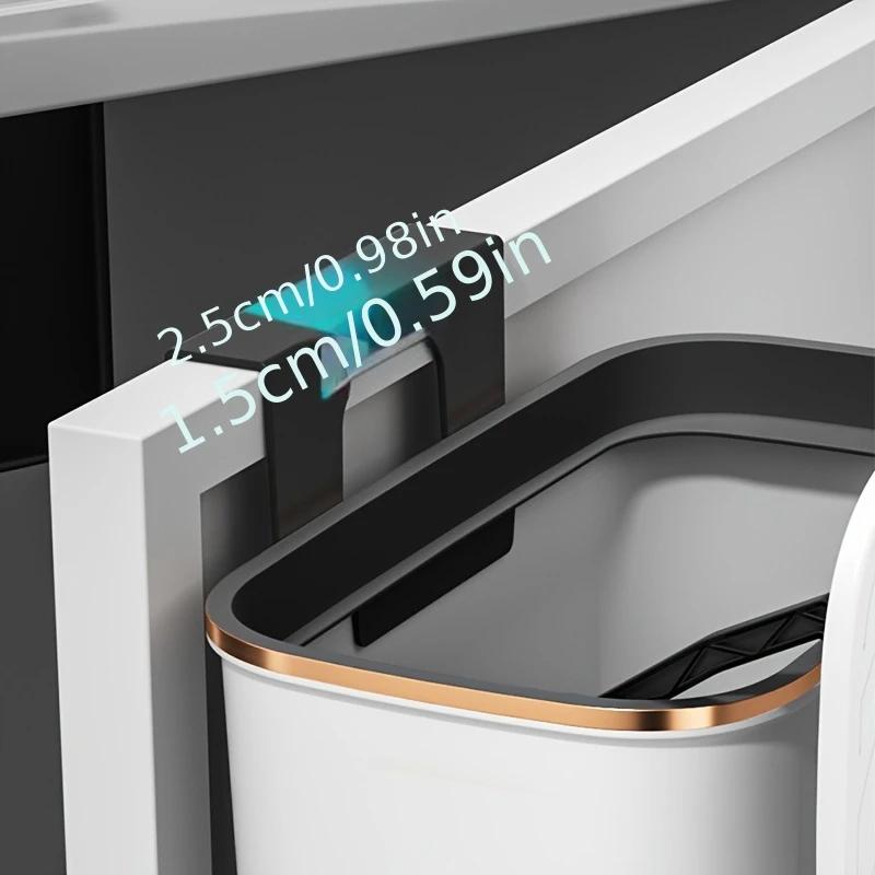 Hanging Trash Can Kitchen Cabinet Door Wall Mounted Garbage Bin Recycling Garbage Basket with Lid Bathroom Kitchen Accessories