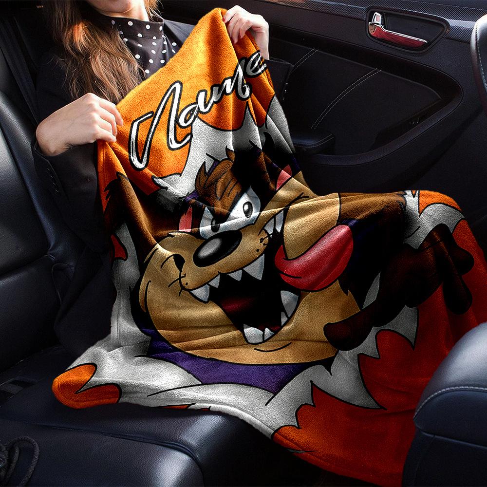 Cartoon Character Bursting Through Background Lightweight Personalized Blanket Personalized Text Warmthful Decor Throw For Sofa Couch Office Bed
