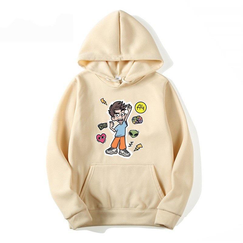 Hobby Cartoon Boy A4 Unisex Children's Hooded Sweatshirt - Spring/Autumn Pullover