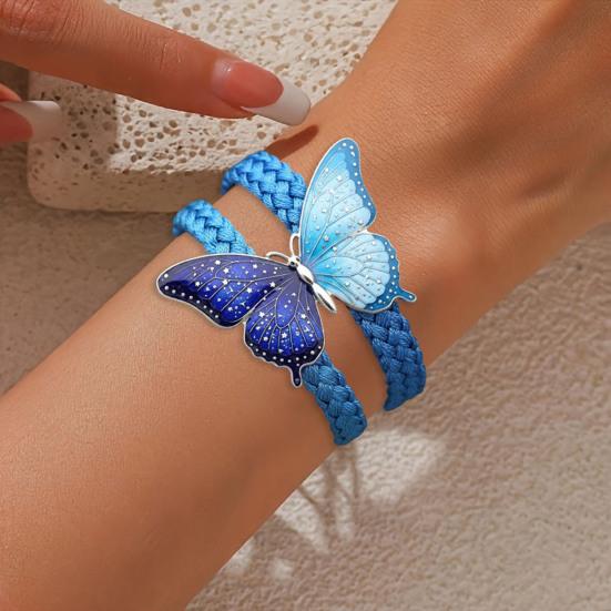 Hand-Woven Butterfly Bracelet Traditional Knitting Techniques Adjustable Wristband Meaningful Gift Wrist Accessory
