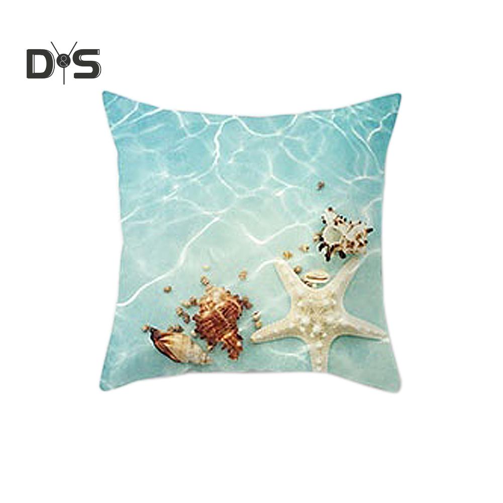 Decorations Home Sea Beach Starfish Seashell Throw Pillow Case Cushion Cover Sofa Bed Car Decor