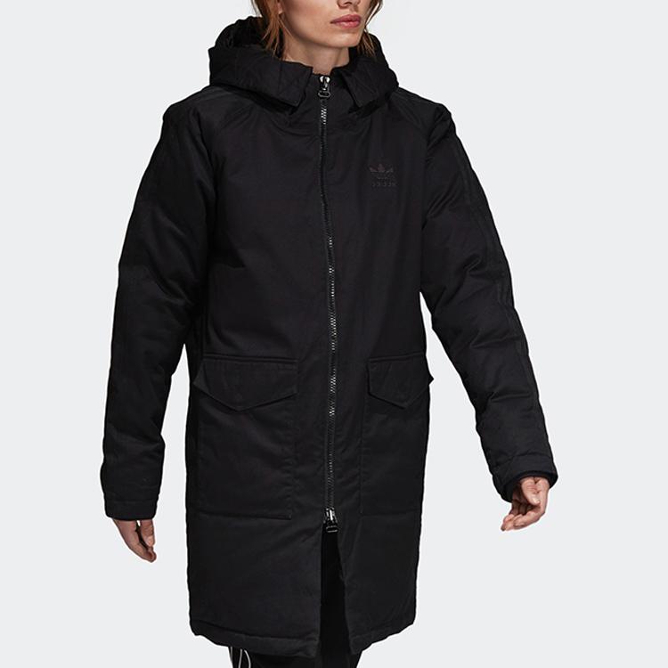 adidas Γυναικείο Χειμερινό Casual Μπουφάν με Κουκούλα, Μονόχρωμο, Πουπουλένιο, Μαύρο DH4582