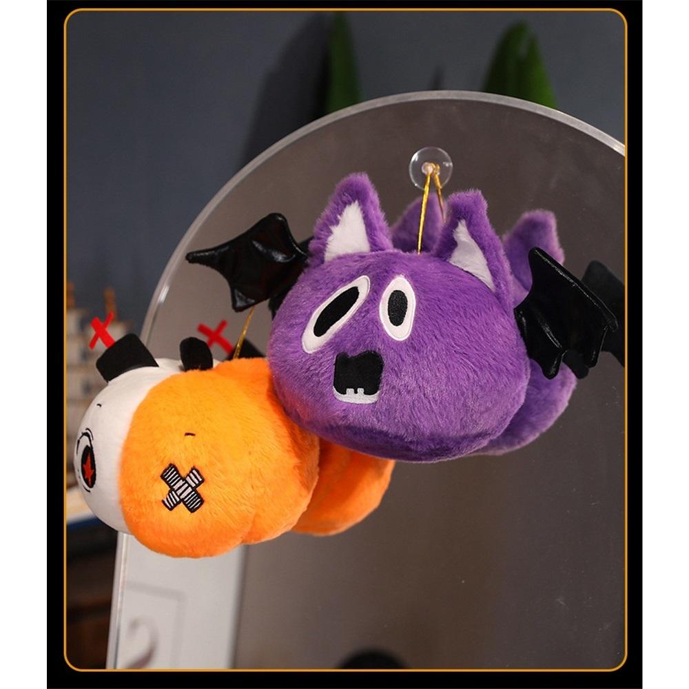 New Halloween Elf Round Bat Pumpkin Small Spider Suction Cup Hanging Ornament Plush Toy Doll
