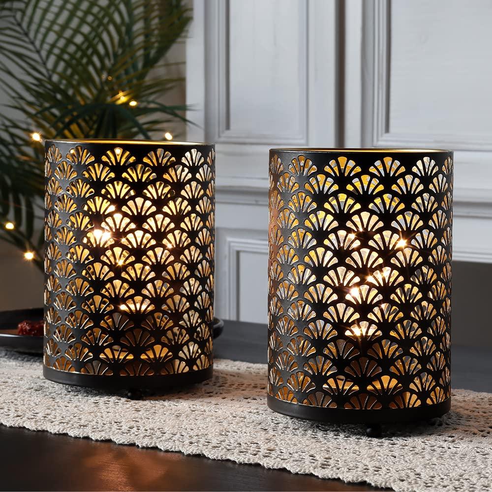 TRIROCKS Two-Piece Table Lamp, 16cm Tall, Metal, Stylish Ambient Lighting with Fairy Light Bulbs, Perfect for Patios, Garden Parties, Indoor and
