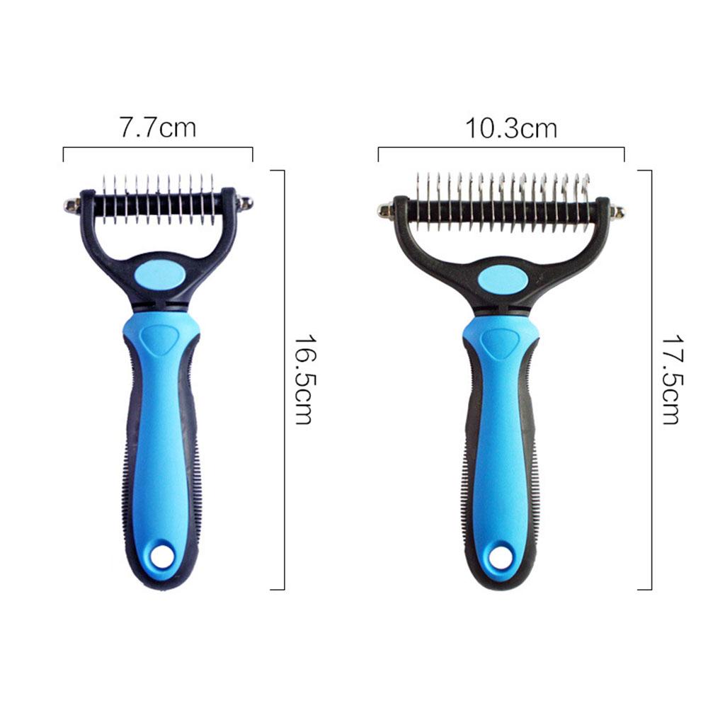 Pet Hair Remover Comb Double Sides Blades Fur Dematting Trimmer Deshedding Brush Pet Dog Grooming Brushes Dog Bath Brush