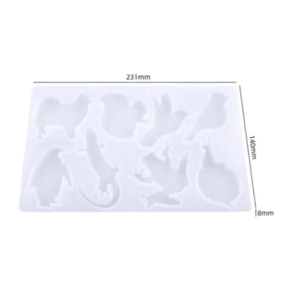 1 Pcs Handmade Creative Shape Mold DIY Crystal Epoxy Resin Mold Animal Frog Lizard Keychain Mirror Silicone Mold Accessories