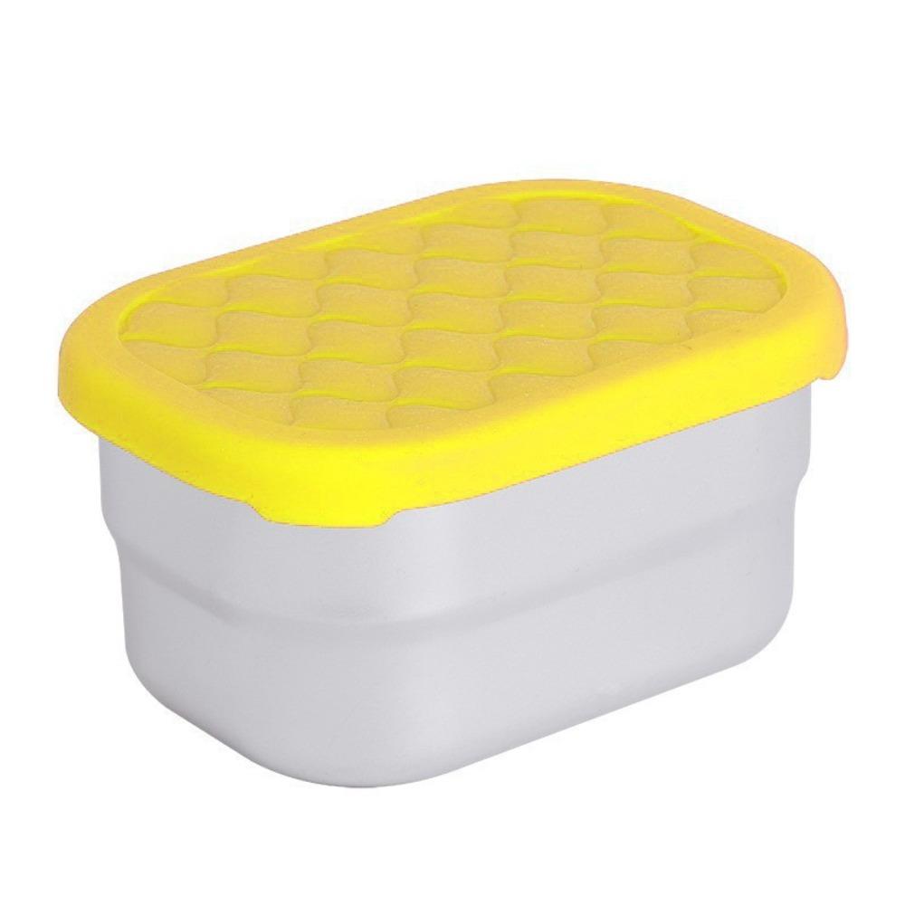 with Silicone Lid 304 Stainless Steel Snack Container Sealed Fruit Storage Box  School жёлтый