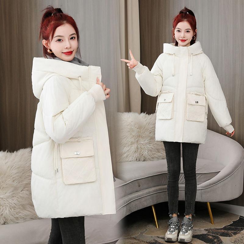 Solid Color Slant Pockets Zip-up Padded Jacket Coat, Casual Long Sleeve Hooded Warm Outerwear for Winter, Women's Clothing