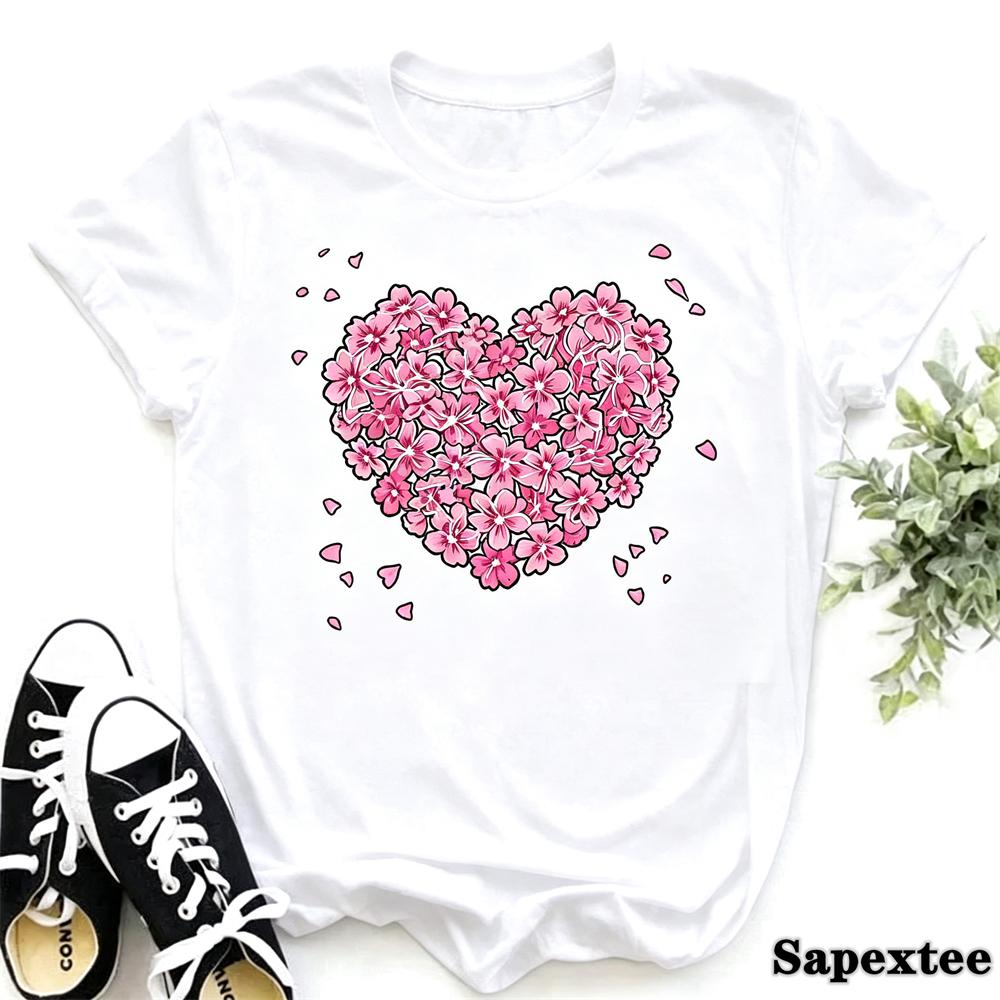 2027 New Finger Heart T Shirt Unisex Tops Korean Ulzzang Graphic Tees Unisex Fashion Unisexs T Shirts 90s Girls Black Shirt