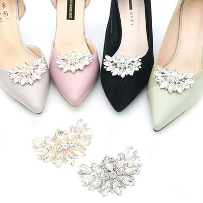 Women Lady High Heel Rhinestones Crystal Shiny Decorative Clips Charm Buckle Shoe Clips Shoes Decorations