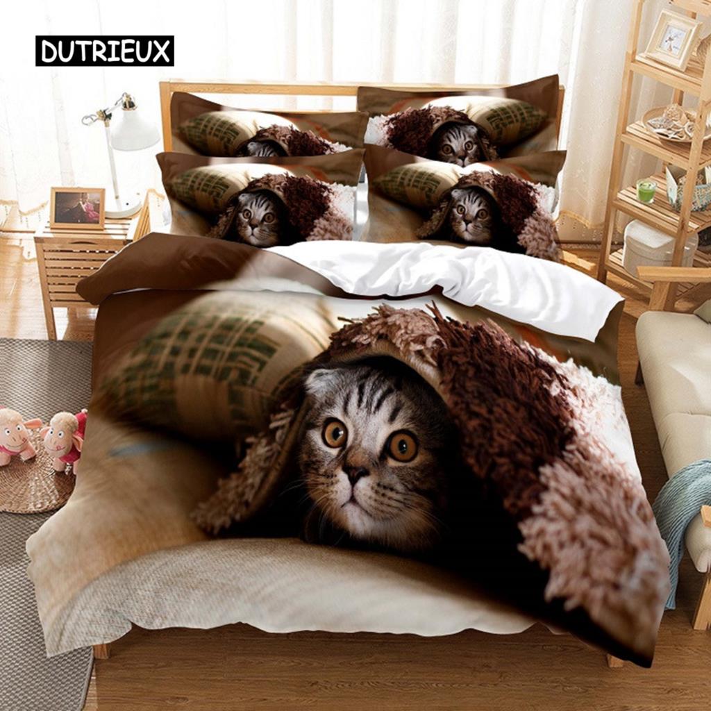Lovely Cat Bedding Set Duvet Cover Set 3d Bedding Digital Printing Bed Linen Queen Size Bedding Set Fashion Design