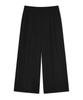 COVERNAT WOMAN Double-Pleat Elastic Waist Wide Pants Black
