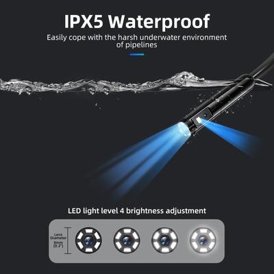 Dual Lens Endoscope Camera with Light 720P Borescope with 4.5in IPS Screen 16.4ft Flexible Probe