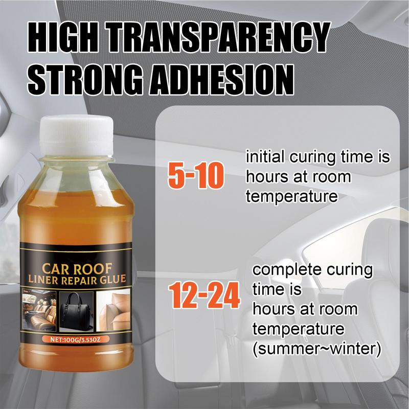 Car Roof Liner Repair Glue 100g Automotive Adhesion Promoter Quick Drying Leather Headliner Repair Adhesive Strong Fabric Liquid