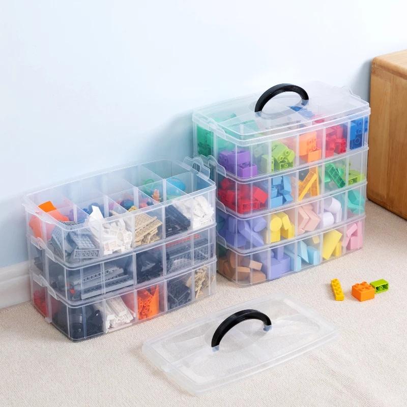 3 Layers Compartments Clear Storage Box Container Jewelry Bead Organizer Case