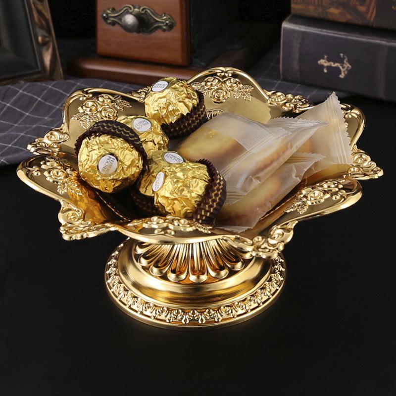 Haushalts-Metall-Obstschale, kleine Obstschale, Buddha-Front-Opfergabe, hochfüßige Lotus-Schale, Opfer-Snackschale für Buddha, Wohnzimmer-Couchtisch