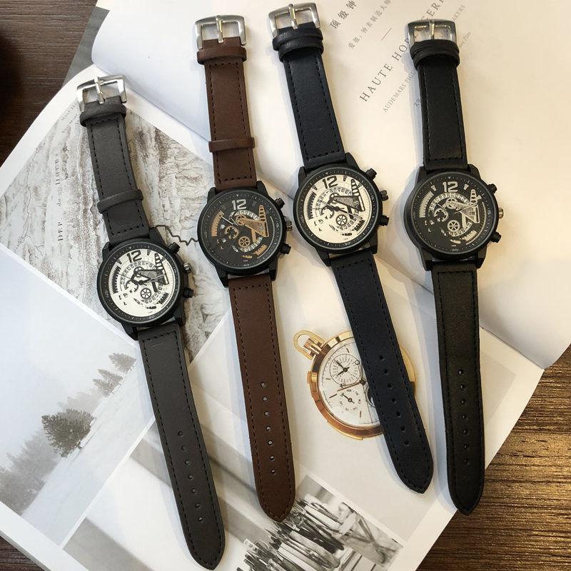 

Модные молодежные часы для студентов мужского пола, украшение в виде скелета, индивидуальный тренд, крутые механические часы с большим циферблатом