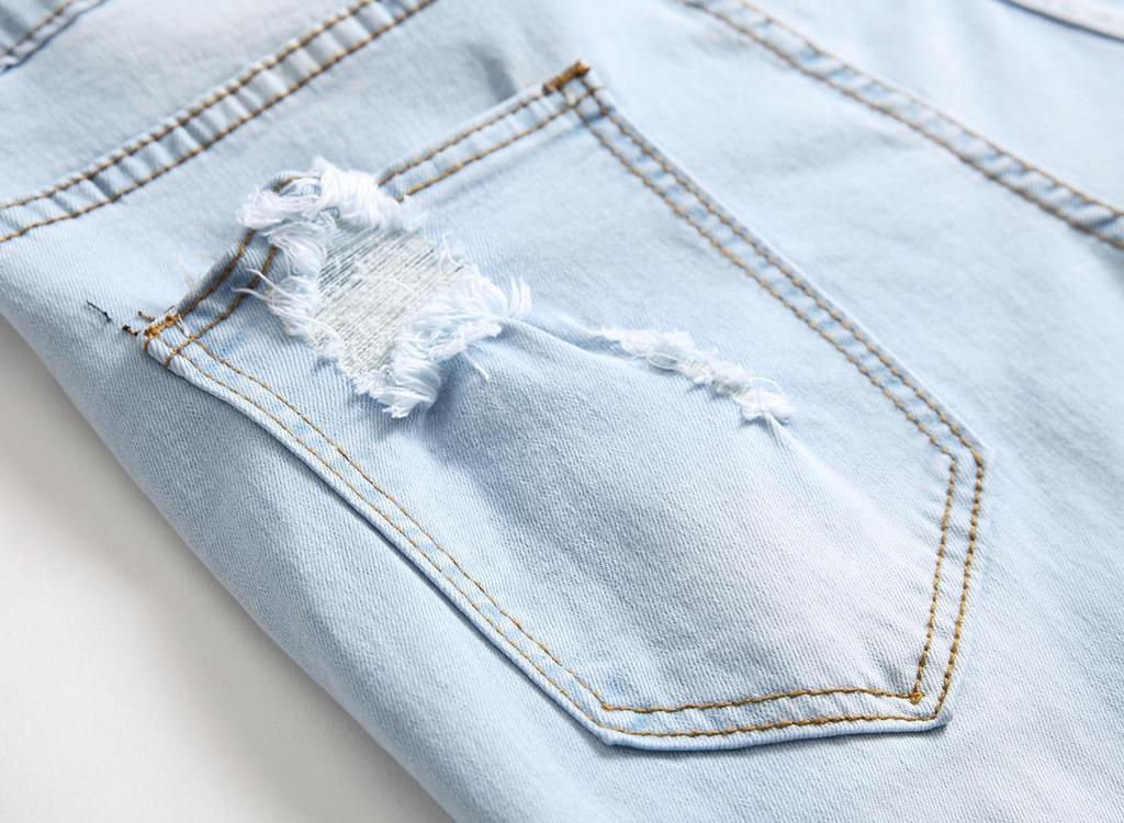 Jeans lunghi elasticizzati ricamati alla moda in stile europeo e americano da uomo