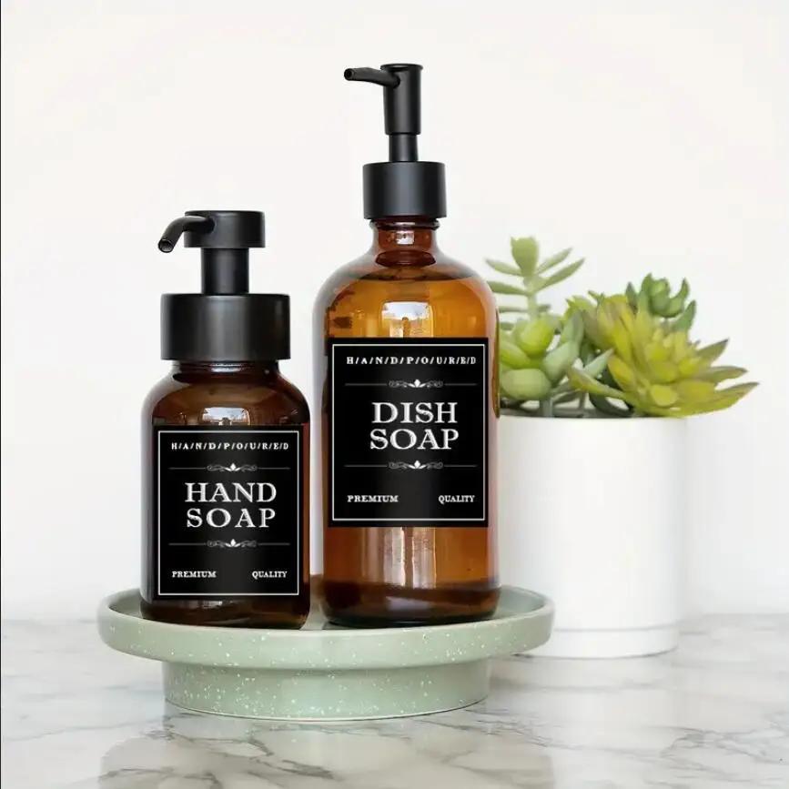 Etiqueta Adhesiva para Botella de Baño Champú Gel de Ducha Pegatinas Impermeables para Botellas Etiquetas para Botellas de Limpieza Corporal Limpieza de Manos