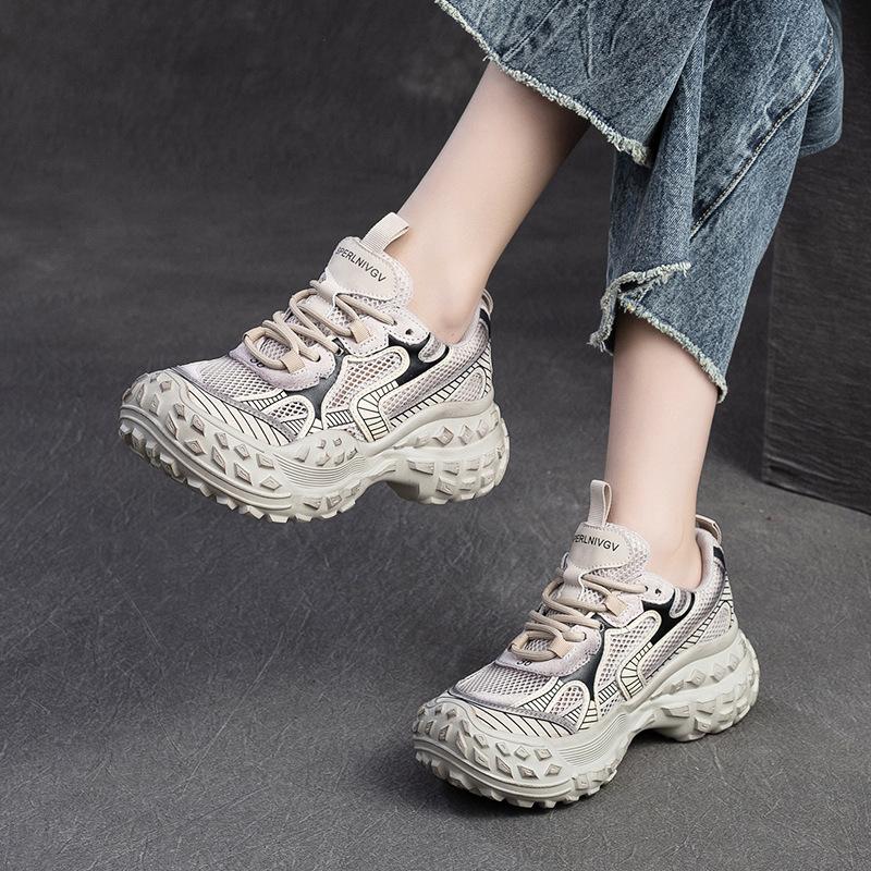 Summer New Breathable Mesh Platform Dad Shoes Fashion Casual Dirty Shoes Women Sneakers
