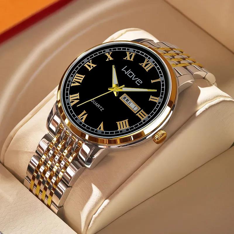 Langjue Men'S Watch Luminous Double Calendar Premium Quartz Watch