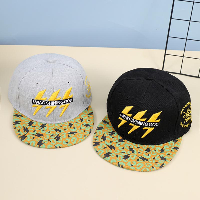 Hip Hop Hat Men's Baseball Cap, Embroidered Lightning Cap, New Sunshade and Sunscreen Cap
