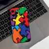 Puzzle Art Support Autism Phone Case For iPhone 17,16,15,14,13,12,11 Plus,Pro Max,XS,Soft Silicone Black Cover