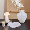 Minimalist White Glass Vase, Song Dynasty Zen Style, Wabi-Sabi Desktop Accent for Living Room, Unique Gift