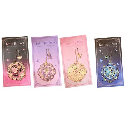 4 Piece Lightweight Butterfly Shaped Metal Bookmarks Perfect for Students Daily Study and Portable Reading Companion
