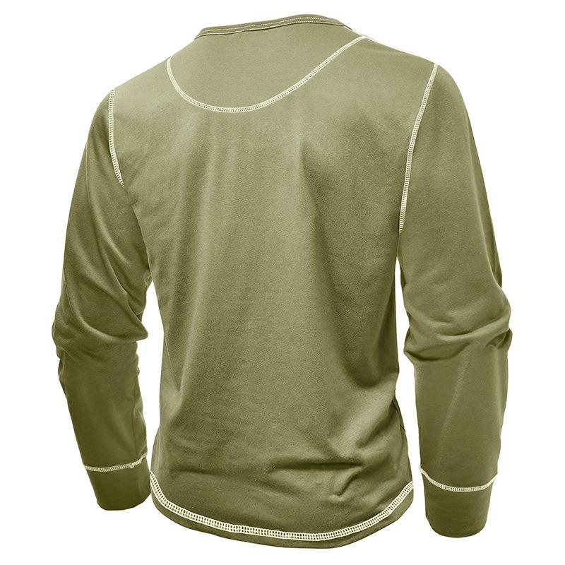 Men's Henley T-Shirt Casual Long Sleeve Lightweight Button Pullover Shirts Stretch Basic Tees Tops Workout Athletic Slim Fit Henley Shirts for Men