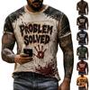 Herren Halloween Bedrucktes Hals-Kurzarm-T-Shirt