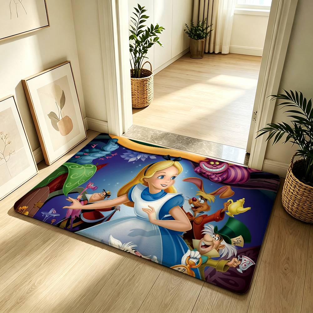 Anime-A-alice In-W-wonderlandS Classic Carpet Bathroom Anti-slip Mat Door Mat Home Decoration Mat Entrance Mat Scratch-resistant