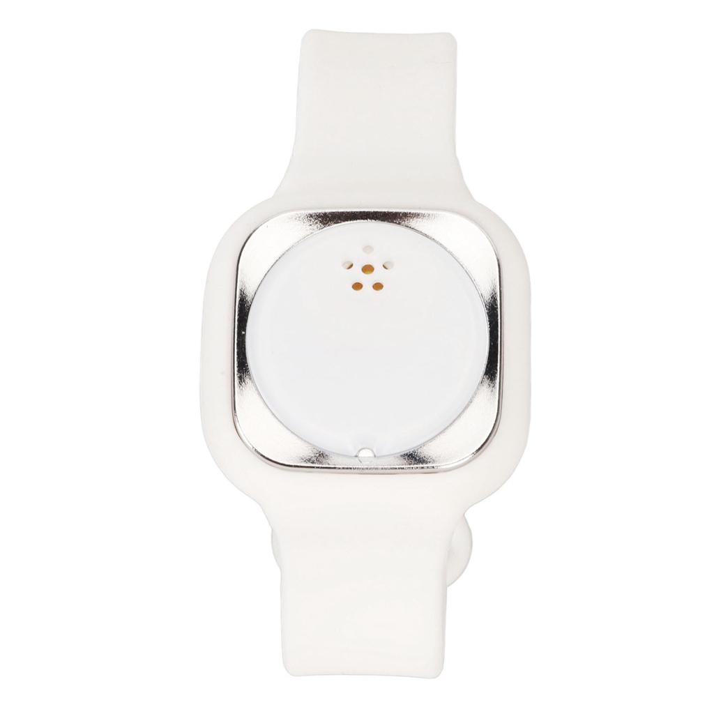 Ultrasonic Repellent Bracelet Watch with Clock Function USB Rechargeable Waterproof Repeller Wristband White