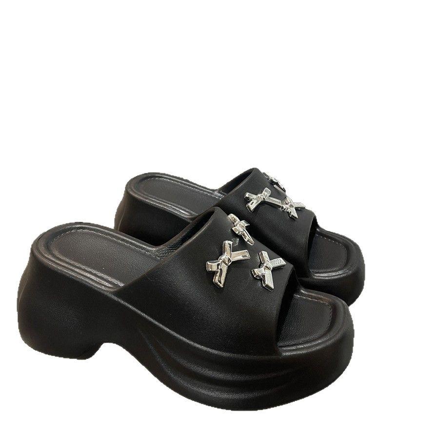 New Outer Wear Summer Thick-soled Slippers Women's Summer Cool Slippers Go Out To Increase the Height of Students